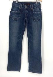 G By Guess Blue Jeans Claudia Bootcut Denim Women Size 27 Zip Pockets