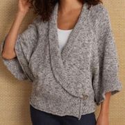 NWT SOFT SURROUNDINGS Chiang Mai Poncho Knit Sweater Gray Black Small Medium