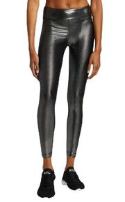 KORAL Leggings Drive Glaze High Rise Silver Black Liquid Metallic Small Medium