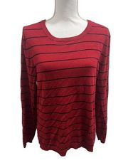 Covington Red Black Striped Sweater Women’s Size XL