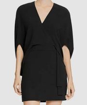 HALSTON Cape-effect draped crepe mini dress