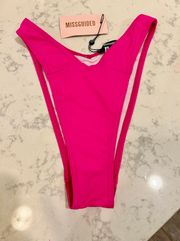 NWT -  - Hot Pink - Recycled V Front Boomerang Bikini Bottom Size US 2