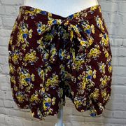 Lightweight Burgundy Floral Skort-M