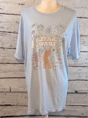 STAR WARS T-Shirt w Cartoon Graphics 100%
Cotton Blue-XL