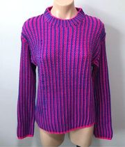 Endless Rose Pink Blue Knit Sweater Stripe Medium