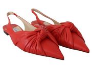 NWT Jimmy Choo Annabell Flat Nap Chilli Leather Flat Shoes Size EU 39/US 9