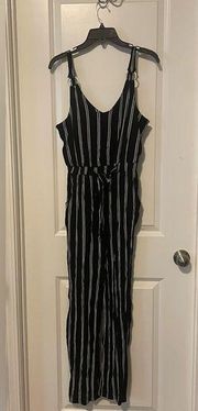 Black and white stripped jumpsuit