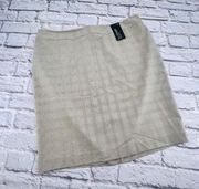 NWT Lane Bryant Pencil Straight Skirt Women's Size 18 Tan Plaid Stretch Lined