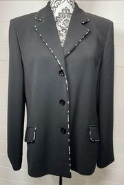 Linda Allard Ellen Tracy Blazer Womens 14 Temu Black 3 Button Professional