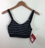 NWT FILA seamless striped black bra