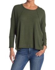 FORGOTTEN GRACE Women's Olive 3/4 Sleeve Knit Top Size Small