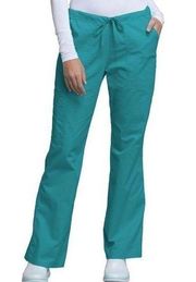 Cherokee Workwear Womens Core Stretch Cargo Scrub Pants S Teal Blue Drawstring