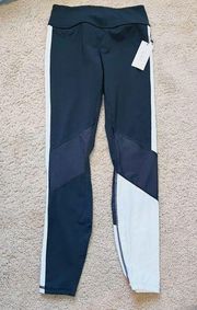 NWT Alala Womens Black White Elastic Waist Ankle Leggings Size Small