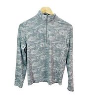 Vineyard Vines Performance Pullover Womens Small Gray Camo 1/4 Zip Long Sleeve