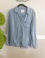 Women’s Size Medium Denim Shirt Long Sleeve Button Down