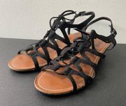 Carlos Santana Women Lace Up Tie Gladiator Kiara2 Sandal Black Ankle Size US 8.5