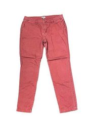 Woolrich Red Sunday Chino Crop Pants Women Size 4 Cotton Mid-Rise Flat Front