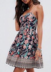 Boho Floral Bustier Dress