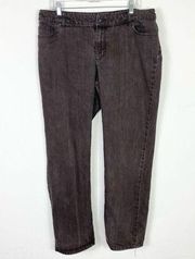 Chico’s Platinum Brown High Rise Slim Leg Denim Jeans Size 16