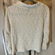 Vince Camuto Sweater Womens Size Small White Long Sleeves Crew Neck Top Blouse