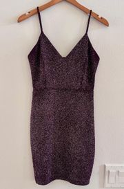 Windsor Glittery Sparkly Violet Bodycon Night Cocktail Mini Dress, Size Small