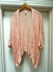 Canyon river blues pink shark bite hem knit cardigan - medium