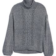 Caslon Open Knit Mock Neck Sweater Size XS
