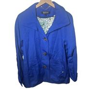 Ellen Tracy Royal Blue Rain Jacket Size Medium