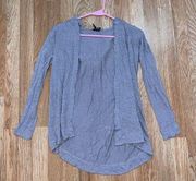 Long Hooded Cardigan Greyish Purplish