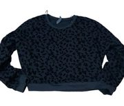 Black Leopard Cropped Sweater D