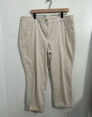 J. Jill Khaki Live In Chino Capri Pants | Cream | Size 18