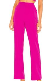 NBD Barbie Pink Wide Leg Dress Pants LARGE Magenta High Waist Topaz Trouser NEW