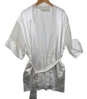 Vintage Victoria's Secret Gold Label White One Size Short Sleeve Front Tie Robe