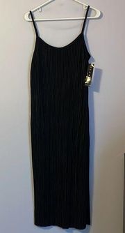 . Black Ribbed Spaghetti Strap Maxi Dress size 12