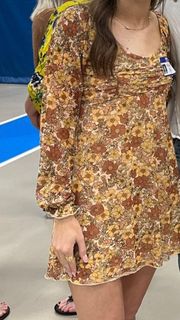 Floral Print Long Sleeve Dress