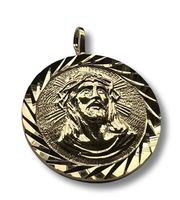 14k Yellow Gold Religious Jesus Christ Stamp Pendant | birthday gift |