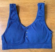 Lucky Brand Plus Ribbed Seamless Blue Bra, Size L