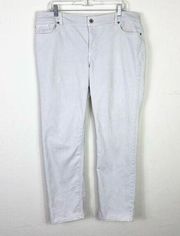 Chico’s Platinum Denim Light Grey Slim Leg Jeans Size 16