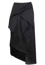 Iro Ginka Asymmetrical Split Midi Skirt Black Size Small