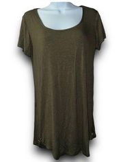 Bongo olive green stretch side zip shirt junior size medium