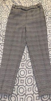 IVANKA Trump Ring Tab Waistband Plaid Pull On Pant