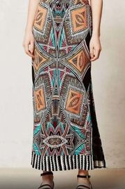 Anthropologie Maeve Multicolor Tribal Moorea Pull On Maxi Skirt