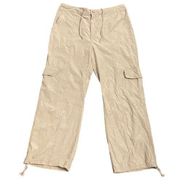 Wild Fable Parachute Pants Womens L  Light Grey Cargo Pockets Wide Leg