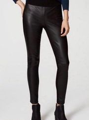 Ann Taylor Faux Leather Pant Legging Black Moto NWT Size 8