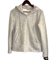 Active life heather gray textured zippered hoodie women small