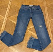 Free People  Distressed Great Heights Frayed Ankle Skinny Women’s Jeans Size 24