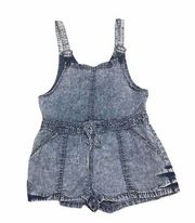 Mudd Sleeveless Short Romper Acid Wash Blue Medium