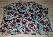 Nwt East 5th Women's Size Small Abby Multicolored Floral Bat Wing Sleeve Blouse