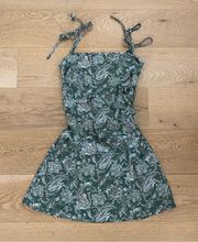 Dress Forum Paisley Tie Shoulder Mini Dress in Green