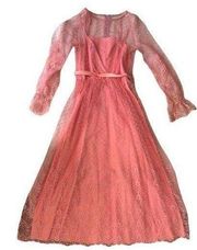 Vintage international ladies garment workers union pink blush lace overlay dress